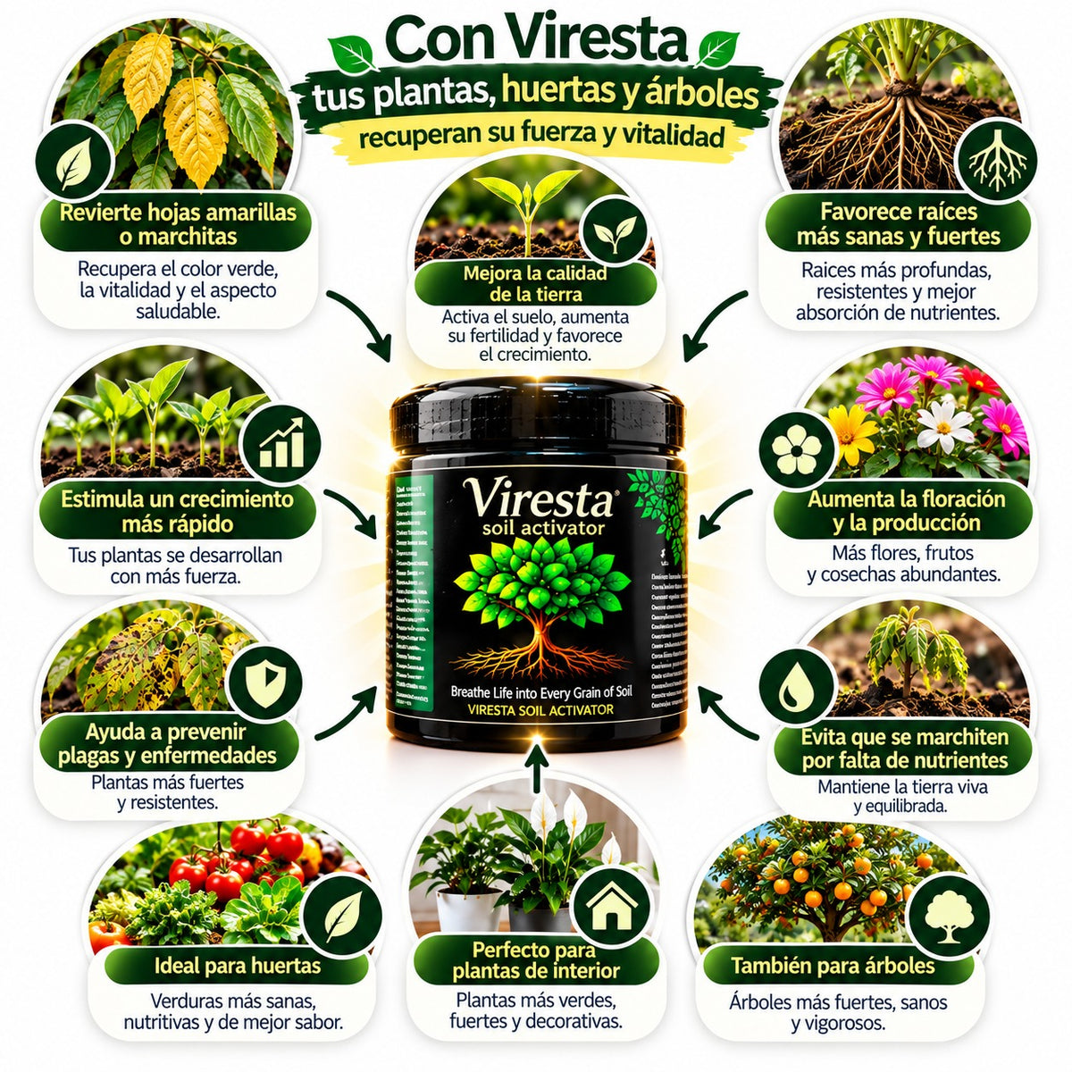 ¡Haz que tus plantas sean más hermosas, huertas más productivas y árboles llenos de frutos!