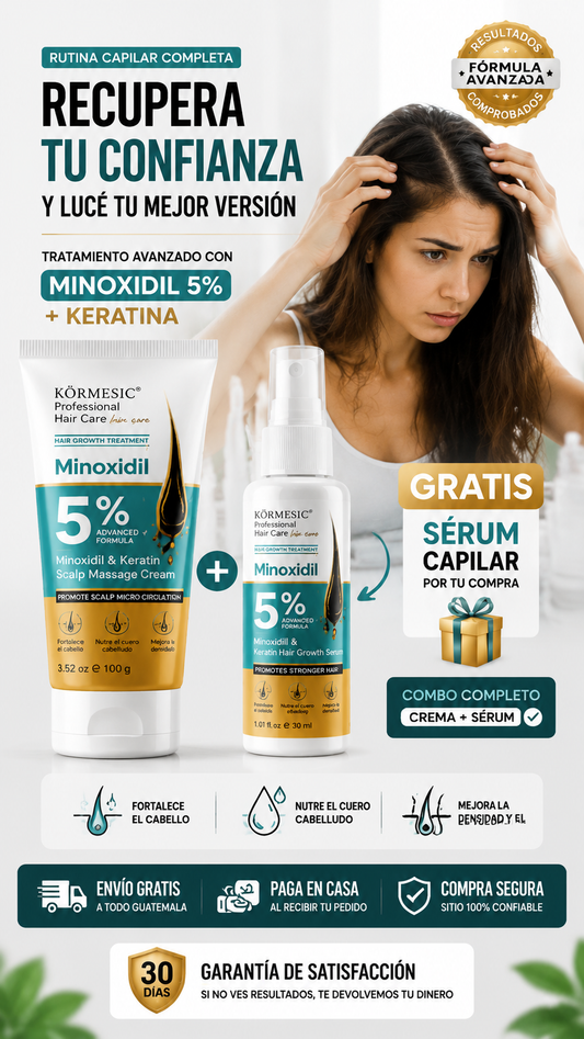 Crema Minoxidil 5% KÖRMESIC + Sérum Capilar Gratis 🎁