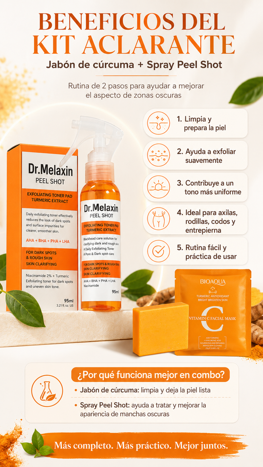 Kit Aclarante para Axilas, Entrepierna, Rodillas y Codos+ obsequio mascarilla