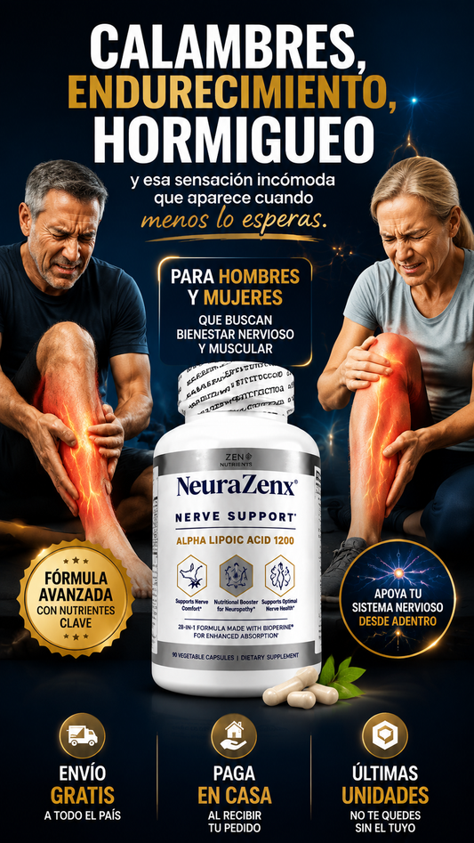 NeuraZenx®: La fórmula avanzada para quienes sienten calambres, hormigueo y tensión muscular X90 CAPS