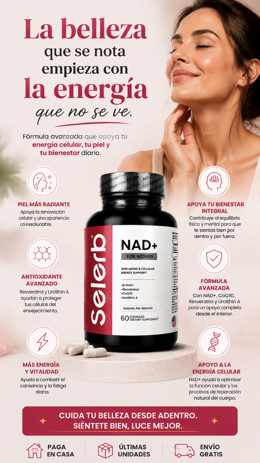 Selerb NAD+ For Women: Recupera la energía que te hace sentir bien y la belleza que te hace brillar x60 Cap