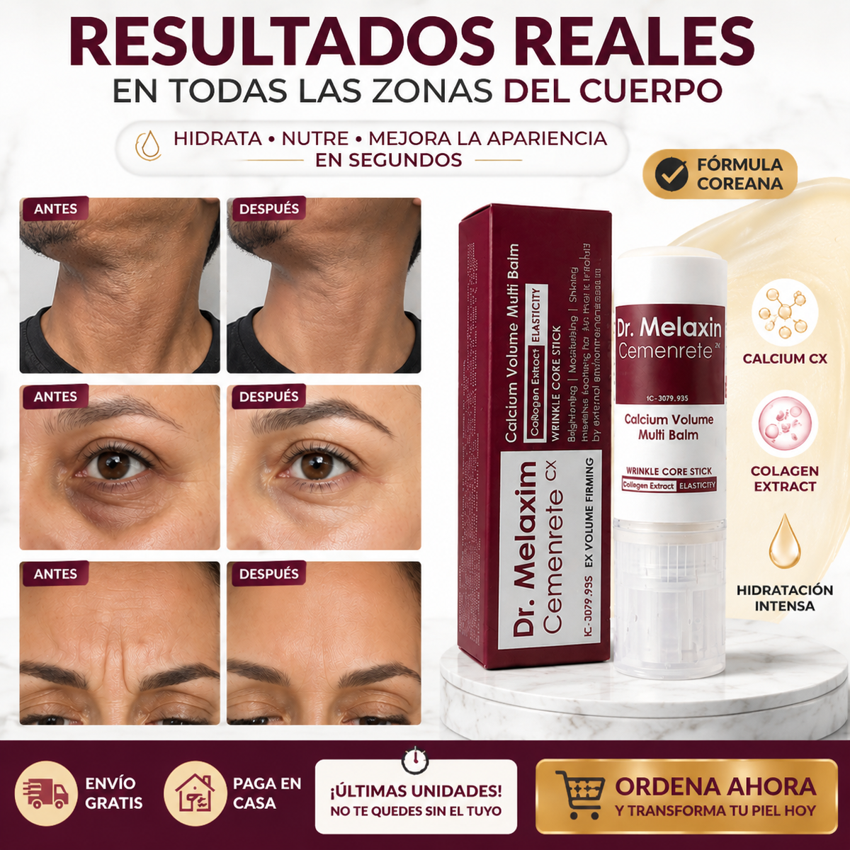 Dr. Melaxin Calcium Volume Multi Balm ✨ La barra coreana que hidrata y mejora la apariencia de líneas finas