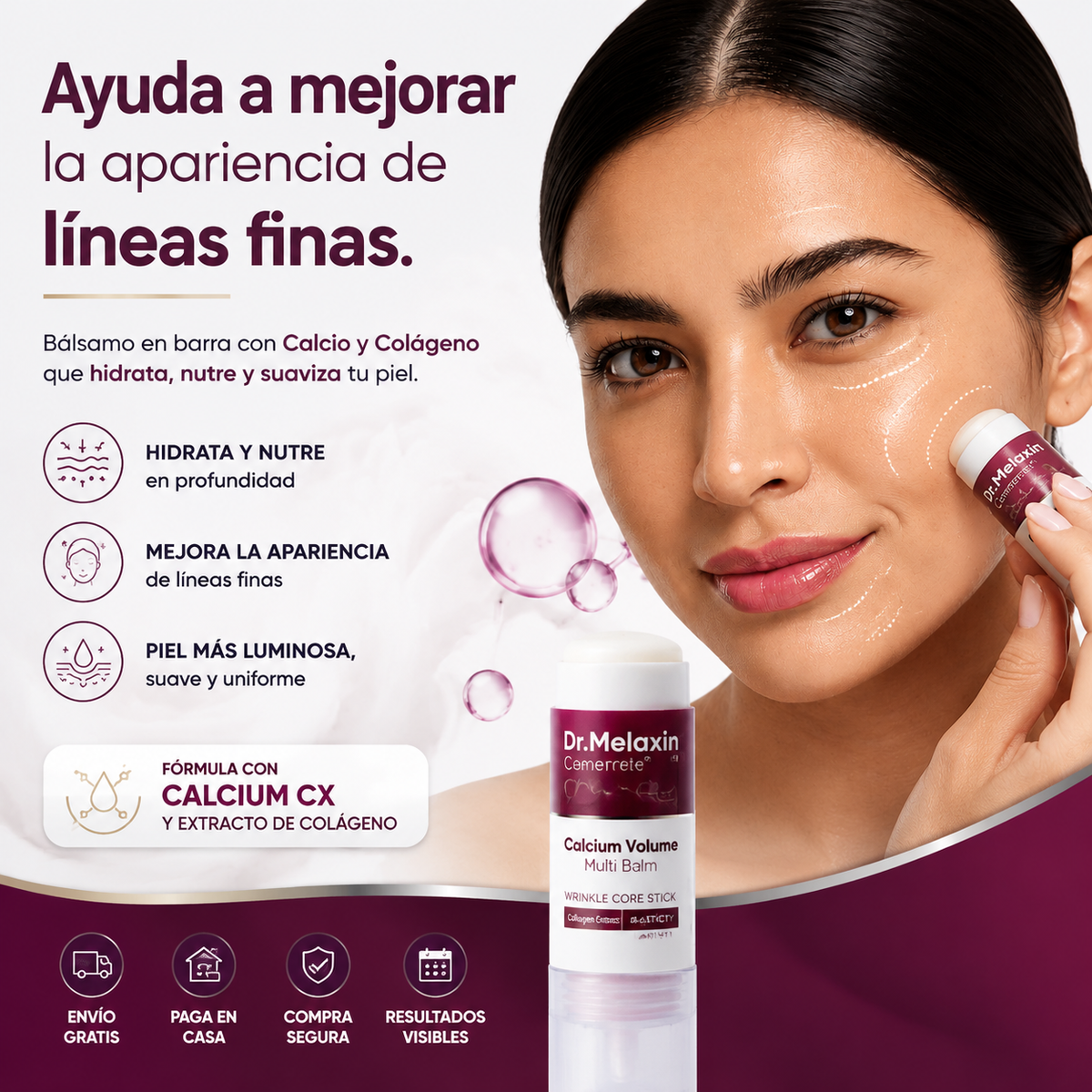 Dr. Melaxin Calcium Volume Multi Balm ✨ La barra coreana que hidrata y mejora la apariencia de líneas finas