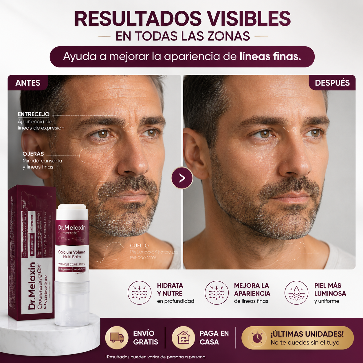 Dr. Melaxin Calcium Volume Multi Balm ✨ La barra coreana que hidrata y mejora la apariencia de líneas finas