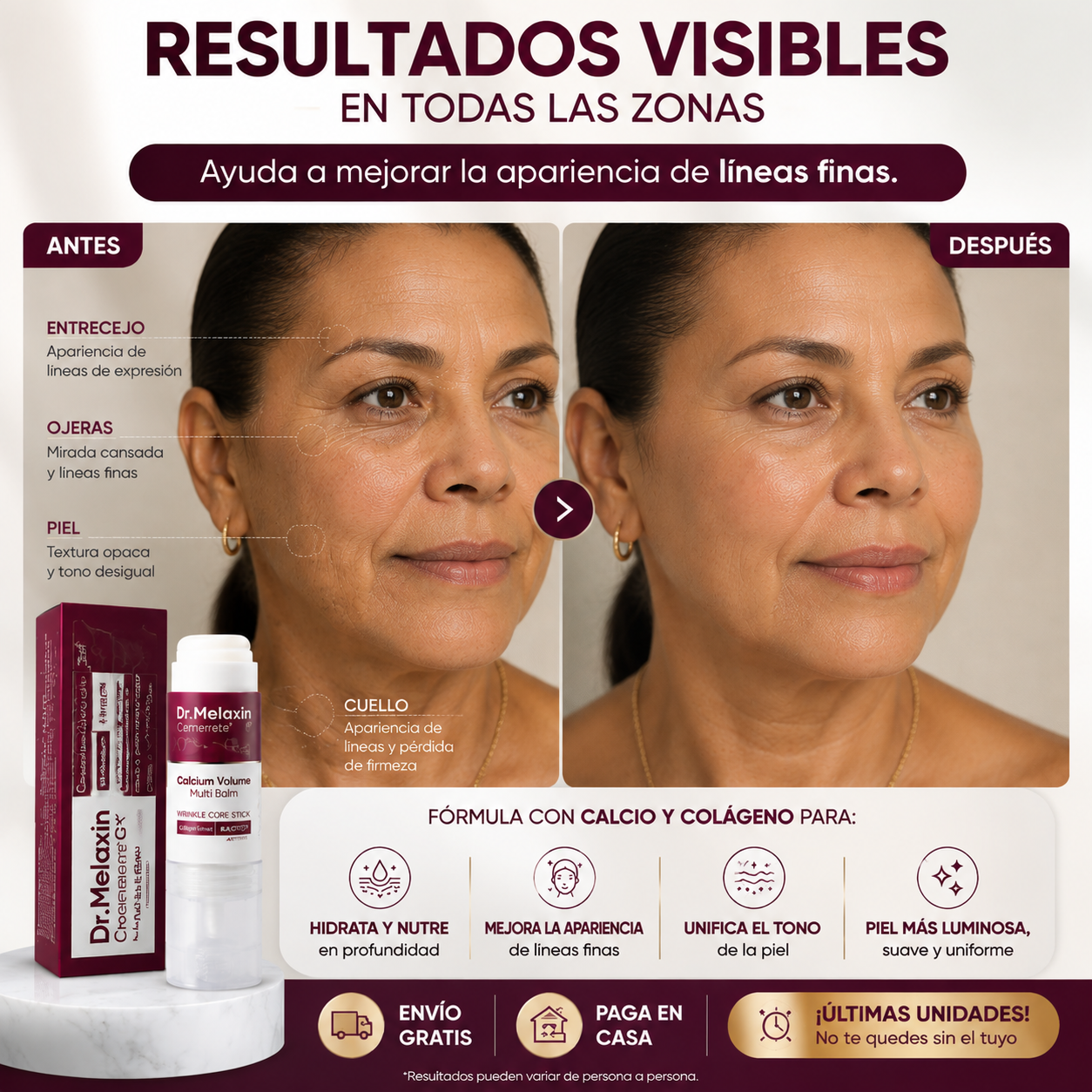 Dr. Melaxin Calcium Volume Multi Balm ✨ La barra coreana que hidrata y mejora la apariencia de líneas finas