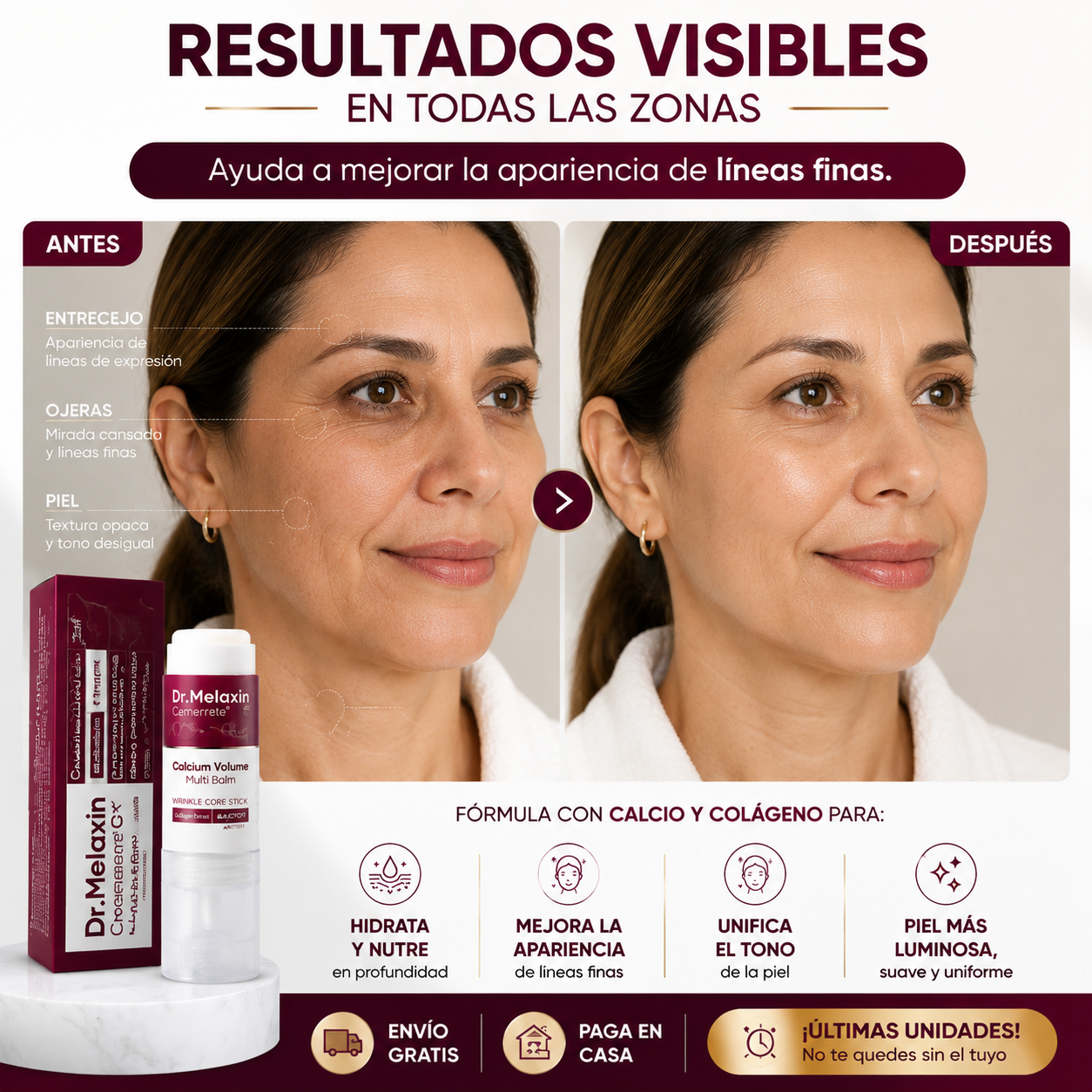 Dr. Melaxin Calcium Volume Multi Balm ✨ La barra coreana que hidrata y mejora la apariencia de líneas finas