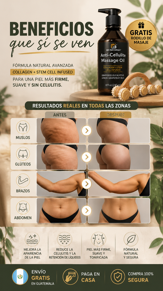 Aceite de masaje anticelulítico GRATIS masajeador