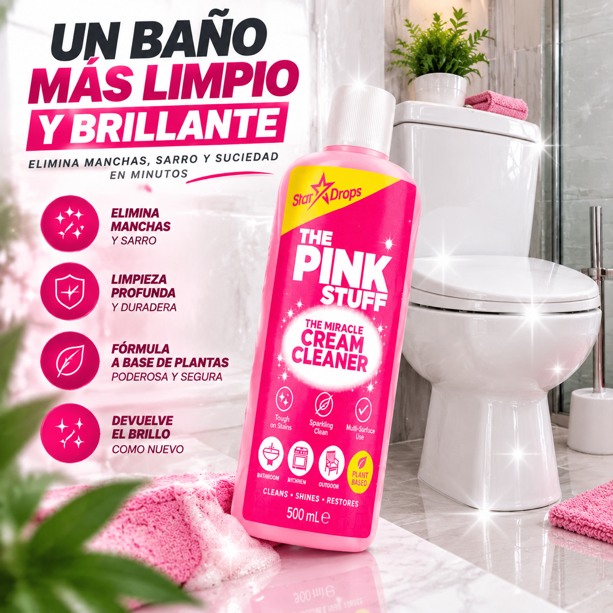 The Pink Stuff x 500ML| El limpiador milagroso que devuelve el brillo original a tu hogar