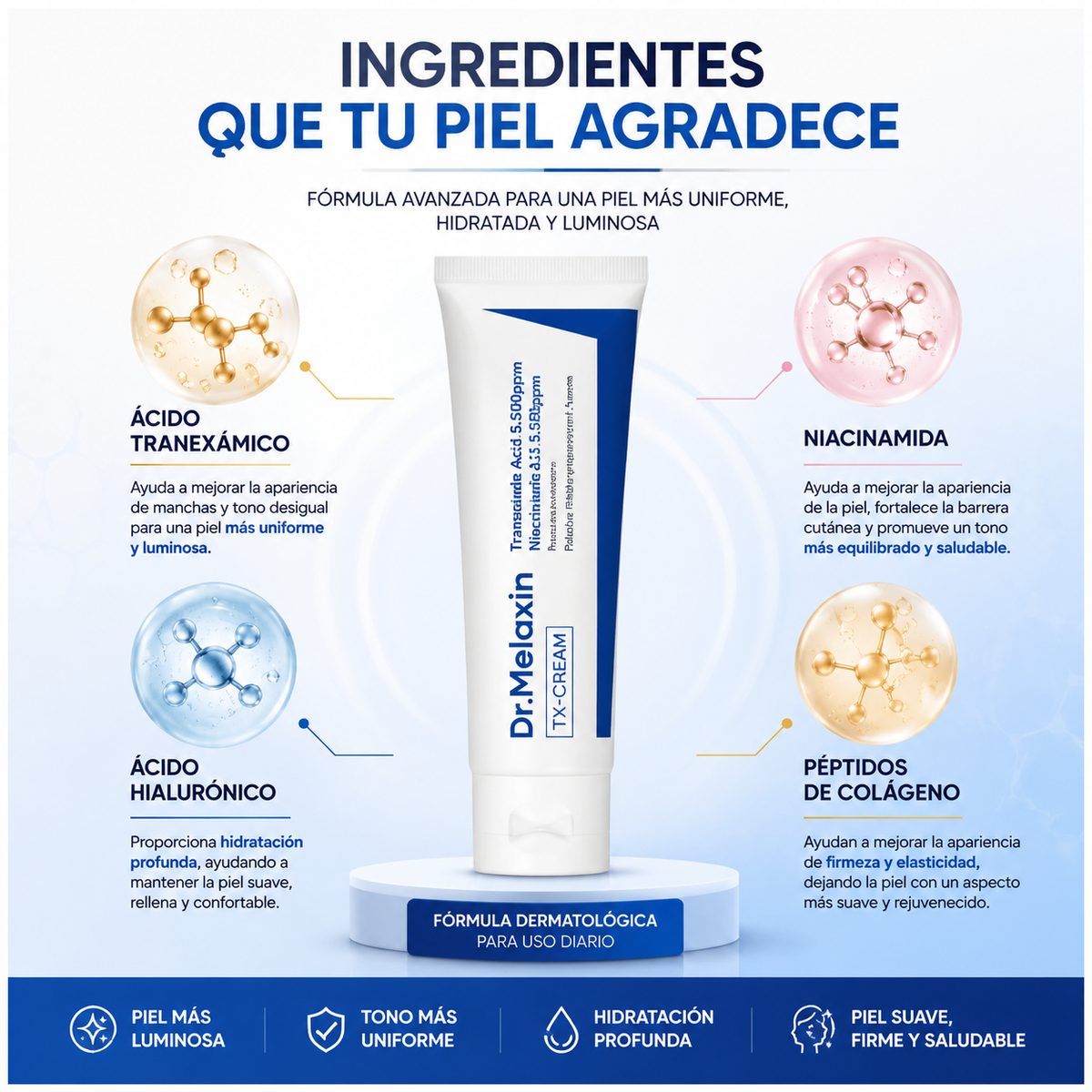 Dr Melaxin TX- crema despigmentante para manchas oscuras y pecas X60 ML